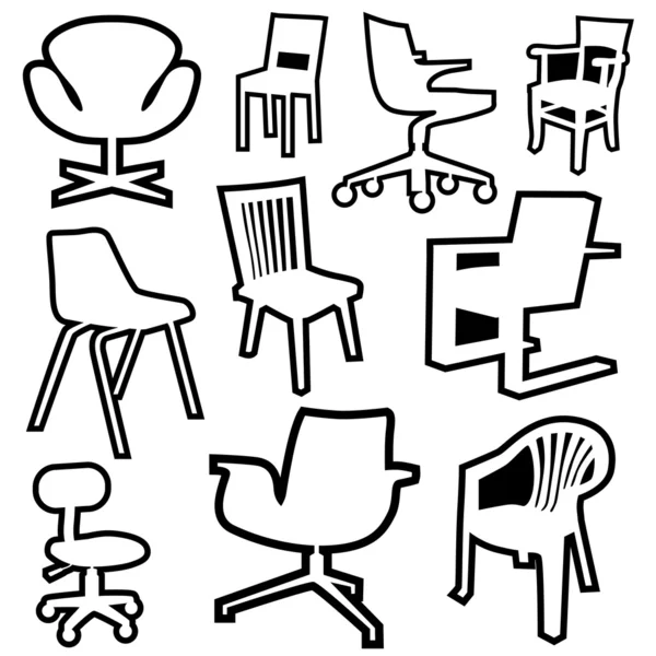 Sandalyeler vektör — Stok Vektör