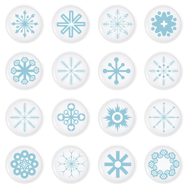 Iconos de copo de nieve — Archivo Imágenes Vectoriales