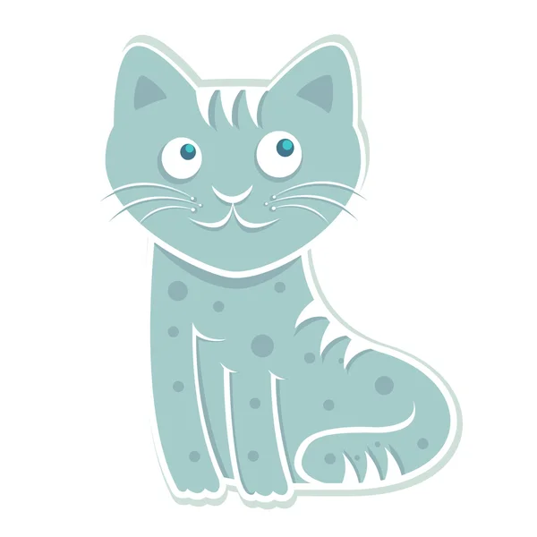 Azul bonito gato — Vetor de Stock
