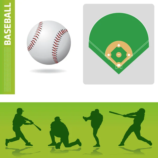 野球のデザイン要素 — ストックベクタ