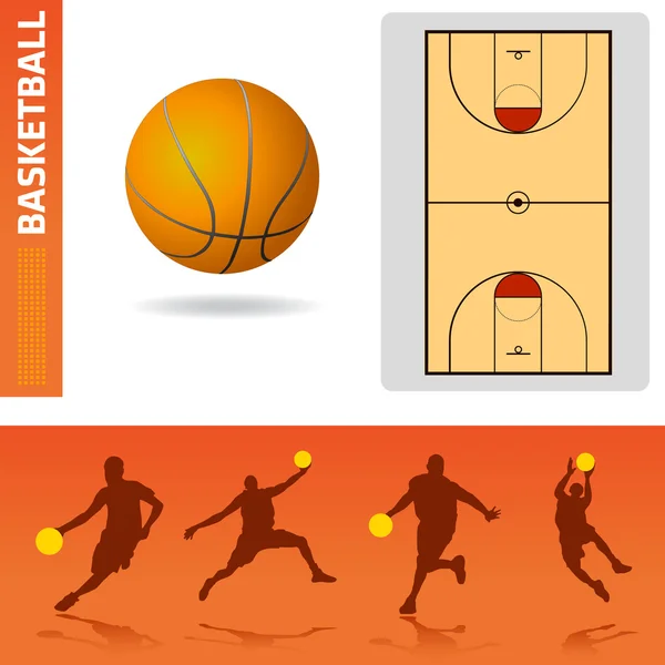 Elementos de diseño del baloncesto — Vector de stock