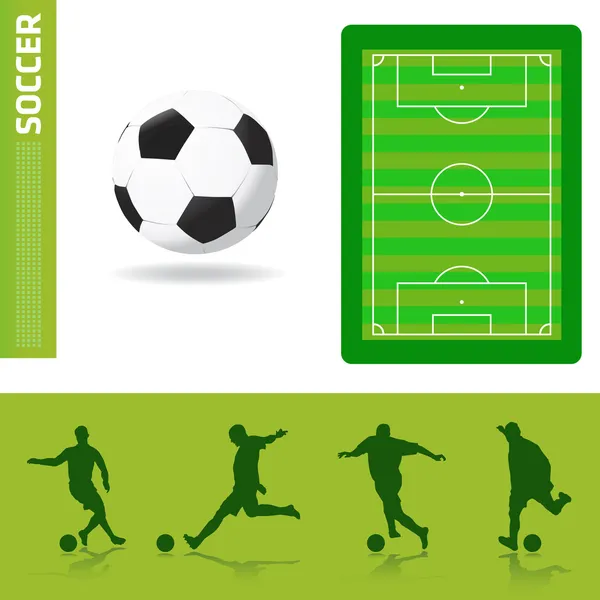 サッカーのデザイン要素 — ストックベクタ