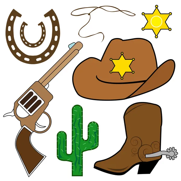 Elementi di design Cowboy — Vettoriale Stock