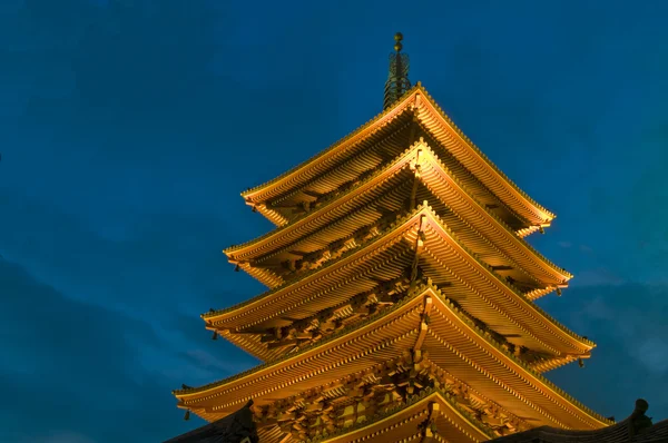 Sensoji Buddhist temple at night — Stock Photo, Image