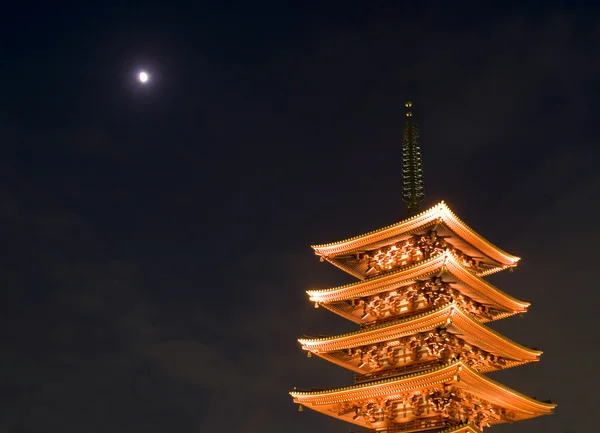 Sensoji templo budista à noite — Fotografia de Stock