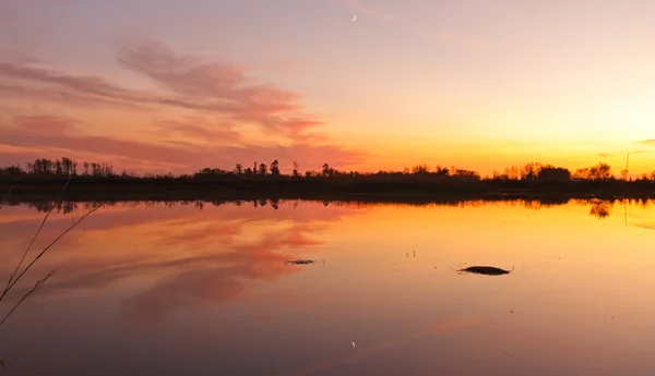 Západ slunce na laguně — Stock fotografie
