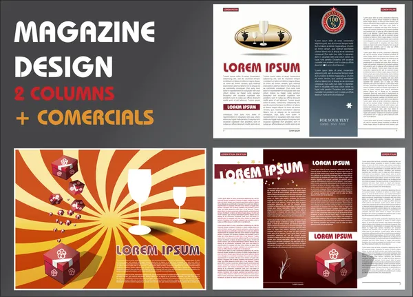 Modèle de conception de mise en page de magazine — Image vectorielle