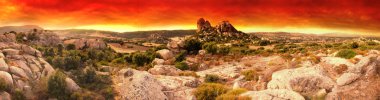 Sunset over the Moon Valley clipart