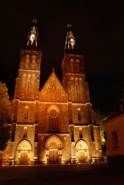 gece Prag'da Katedrali