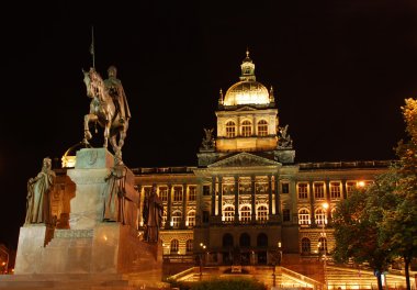 Museum and Wenceslas at night clipart