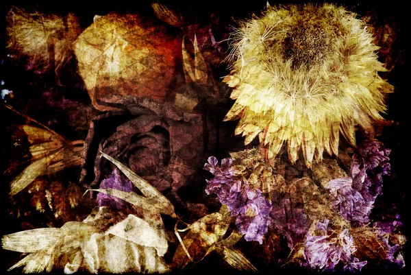 Grunge 鲜花 — 图库照片