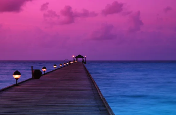 Sunset in the maldives — Stock Photo, Image