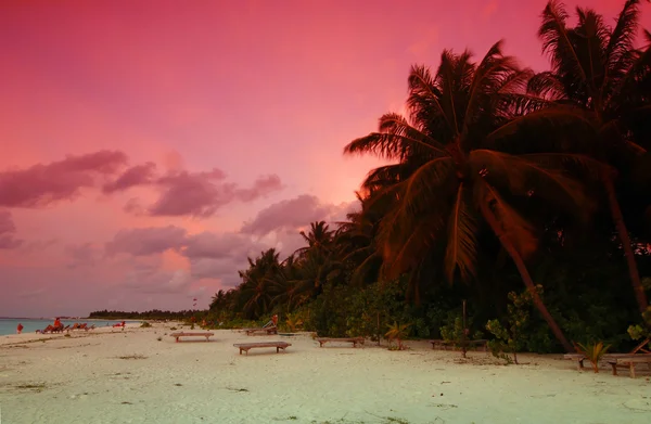 Solnedgång i Maldiverna — Stockfoto