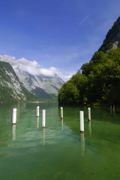 Konigsee jezera v Bavorských Alpách — Stock fotografie