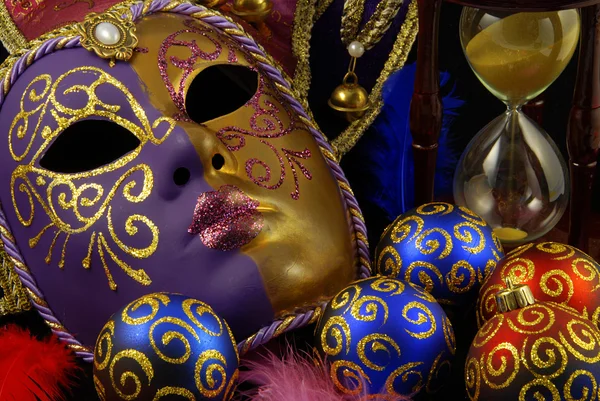 Maske ve baubles — Stok fotoğraf