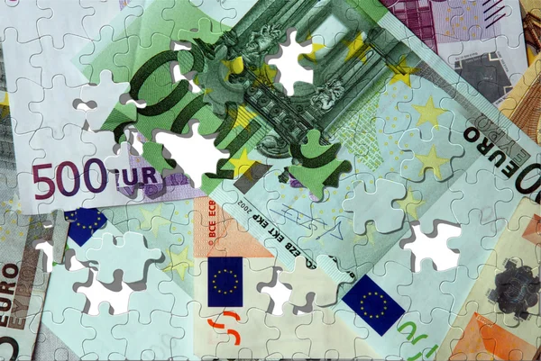 Billetes en euros puzzle — Foto de Stock