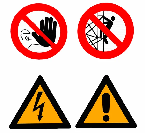 Set of warning signs — Stock Photo, Image