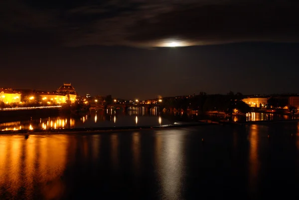 Praga à meia-noite — Fotografia de Stock