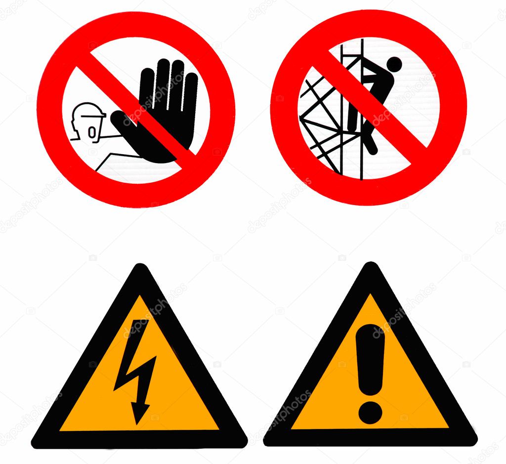 Set of warning signs
