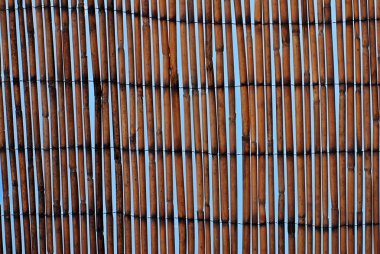 Bambu hasır mavi gökyüzü karşı