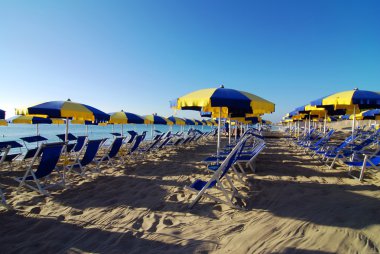 Beach and umbrellas clipart