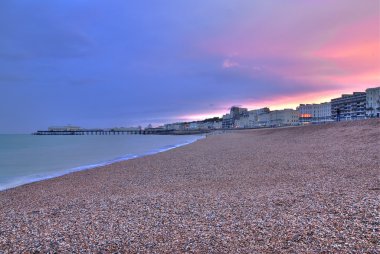 Sunset at Worthing clipart