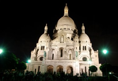 Sacre Coeur at night clipart