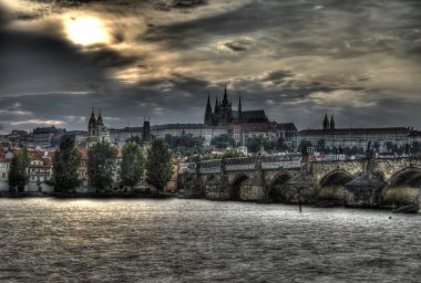 Sunset in Prague clipart