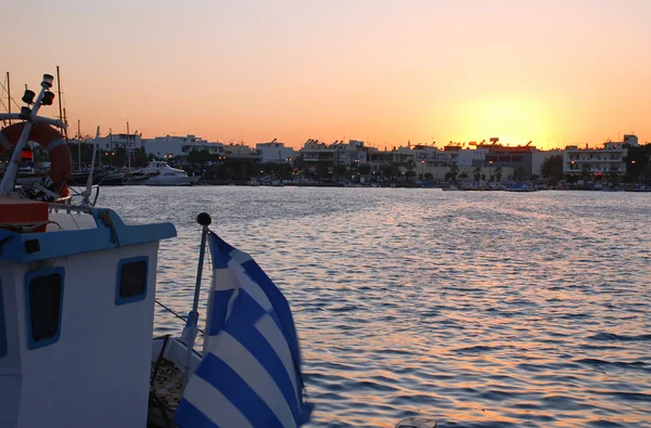 Puerto griego al atardecer — Foto de Stock