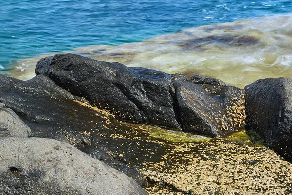 Blått hav och stenar — Stockfoto