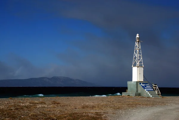 Small lighthouse in Greece — Stock Photo, Image