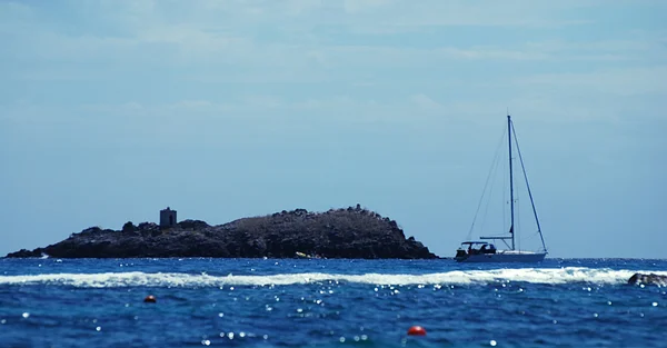 Yacht and island