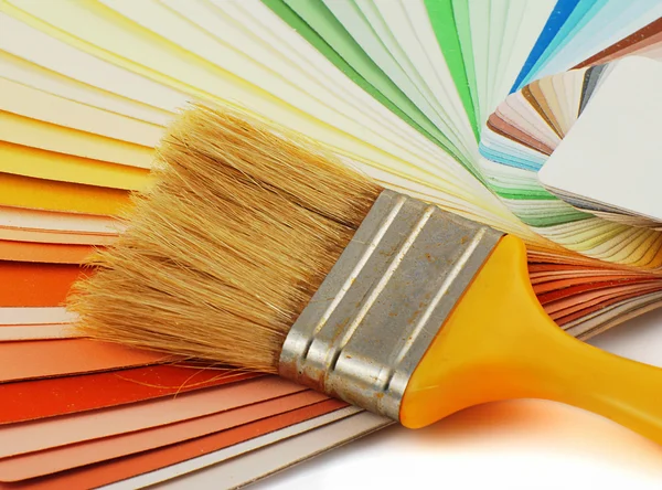 Paint bruh and colors — Stock Photo, Image