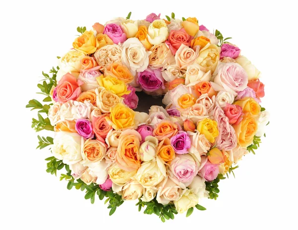 Beautiful wreath of roses — Stock Photo, Image