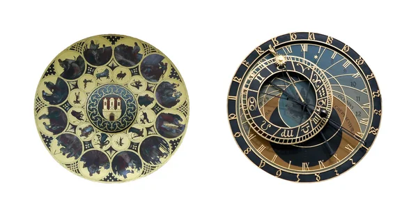 Два обличчя астрономічного годинника — стокове фото