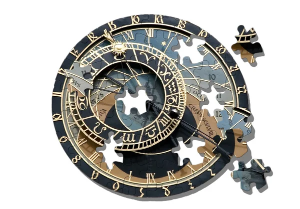 프라하에서 ofastronomical 시계 퍼즐 — 스톡 사진