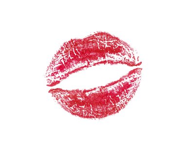 Red lips on white background clipart