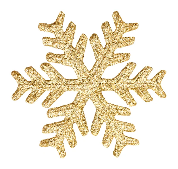 Floco de neve dourado brilhante — Fotografia de Stock