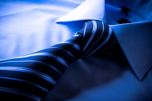 Tie knot tied on a shirt — Stock Photo, Image