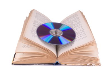 açık bir kitap ve cd