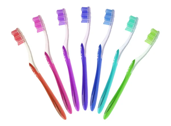 7 つの歯ブラシ — ストック写真