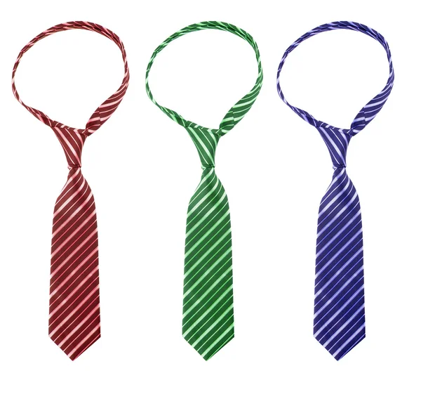Tre flerfärgad slips — Stockfoto
