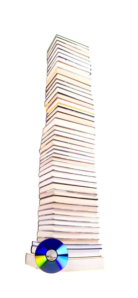 Stos książek i cd — Zdjęcie stockowe