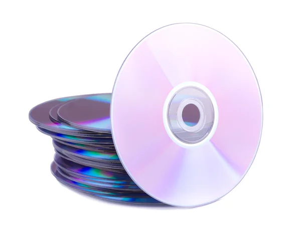 Één disk rond een stapel van cd — Stockfoto