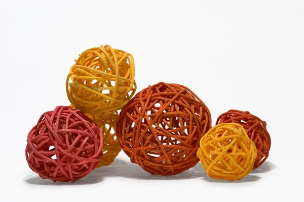 Belas bolas decorativas, isoladas em branco — Fotografia de Stock