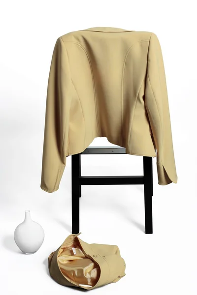 Jaqueta pendura em uma cadeira — Fotografia de Stock