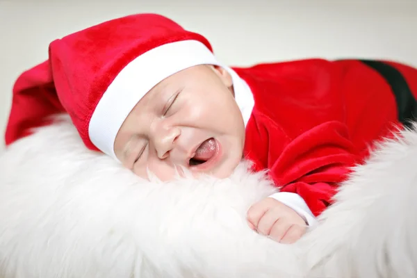 Санта-малюк; хутро; новонароджений, Новий рік — стокове фото