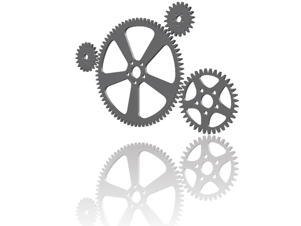 Quatre roues dentées 3D — Image vectorielle