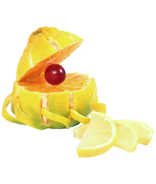 Frutos de mandarina aislados sobre fondo blanco — Foto de Stock