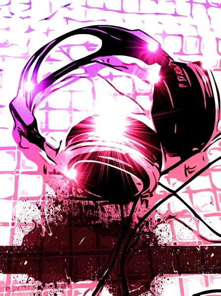 Artistic DJ Auricular música de fondo —  Fotos de Stock